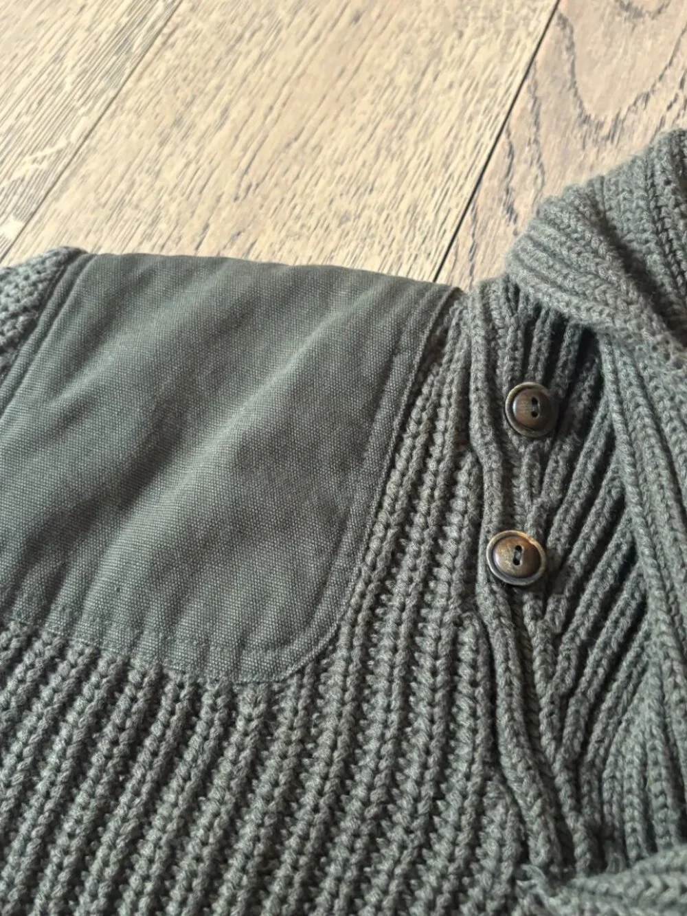 Vintage Polo Ralph Lauren Sweater Men's Medium Green Military Knit Shawl Collar